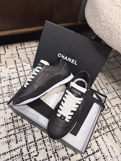 TRAINERS SNEAKER IN BLACK CALFSKIN AND SUEDE mysite