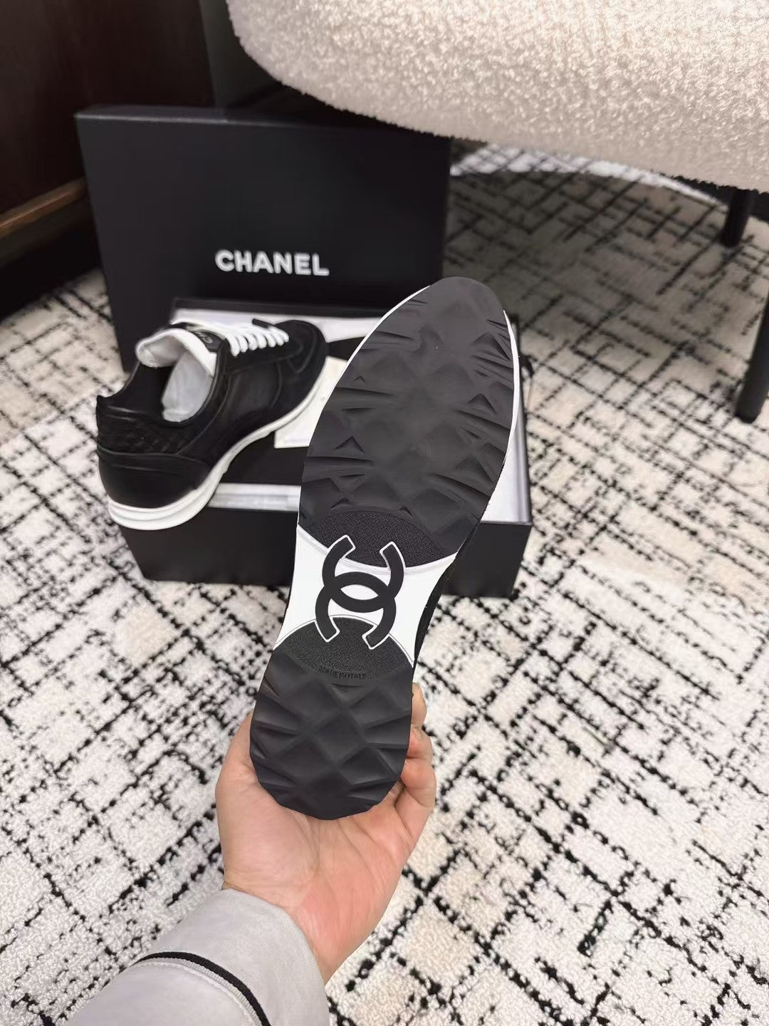 TRAINERS SNEAKER IN BLACK CALFSKIN AND SUEDE mysite