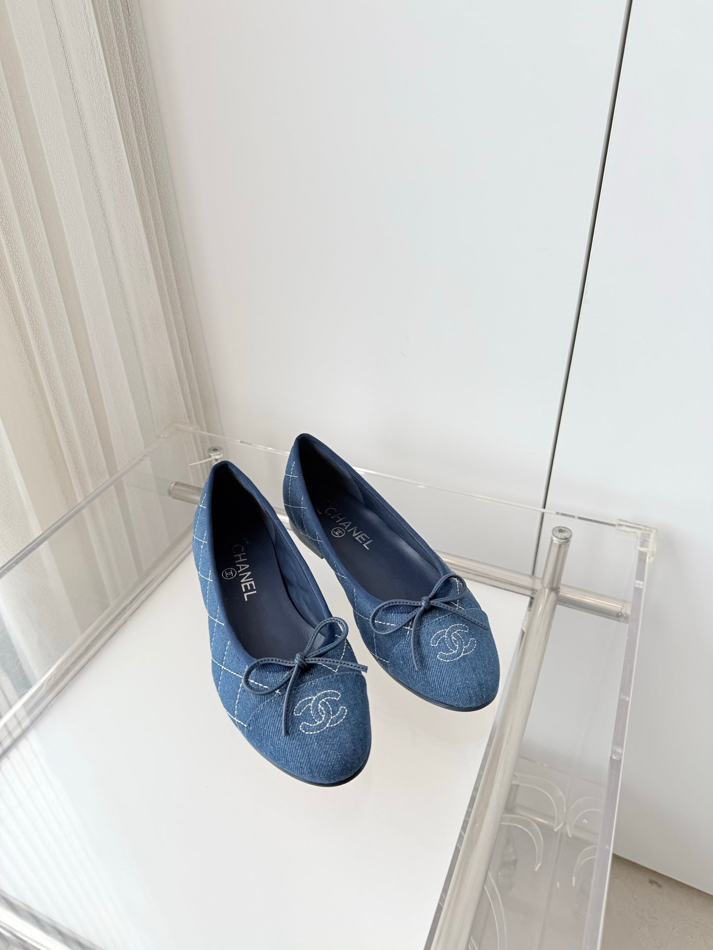 26S BALLET FLATS IN BLUE DENIM WITH BOW mysite