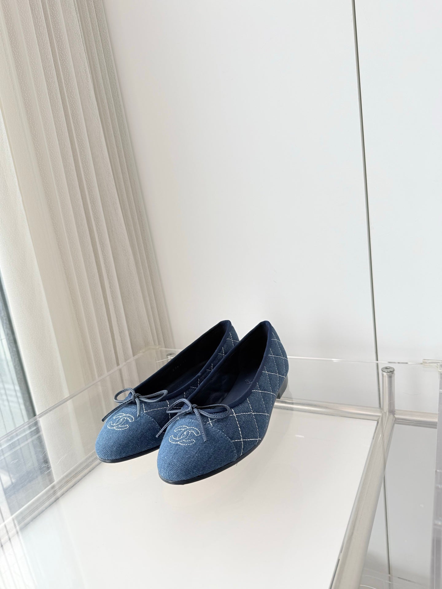 26S BALLET FLATS IN BLUE DENIM WITH BOW mysite