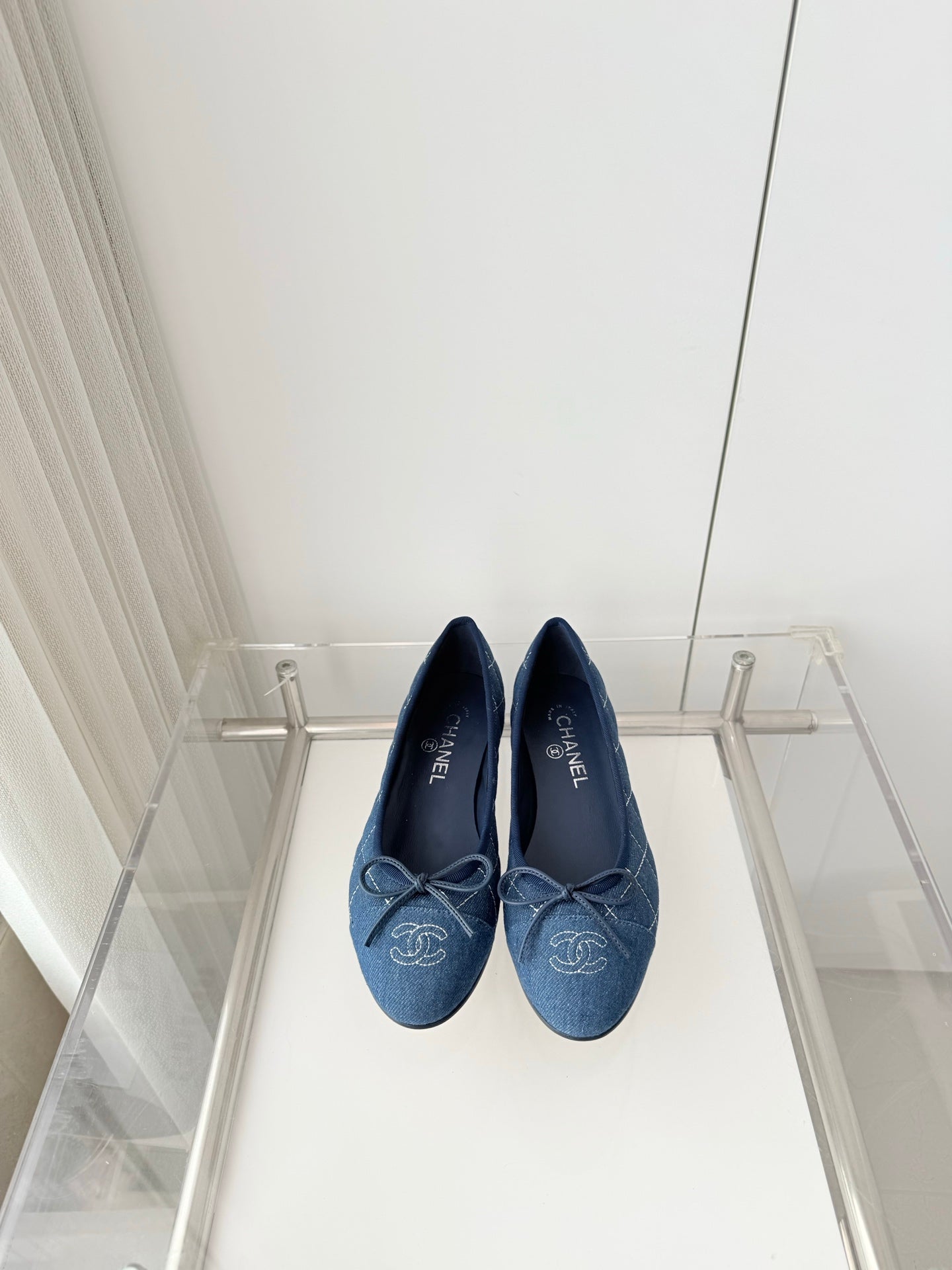 26S BALLET FLATS IN BLUE DENIM WITH BOW mysite