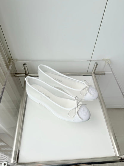 26S BALLET FLATS IN WHITE MESH TOE CAP AND BOW mysite