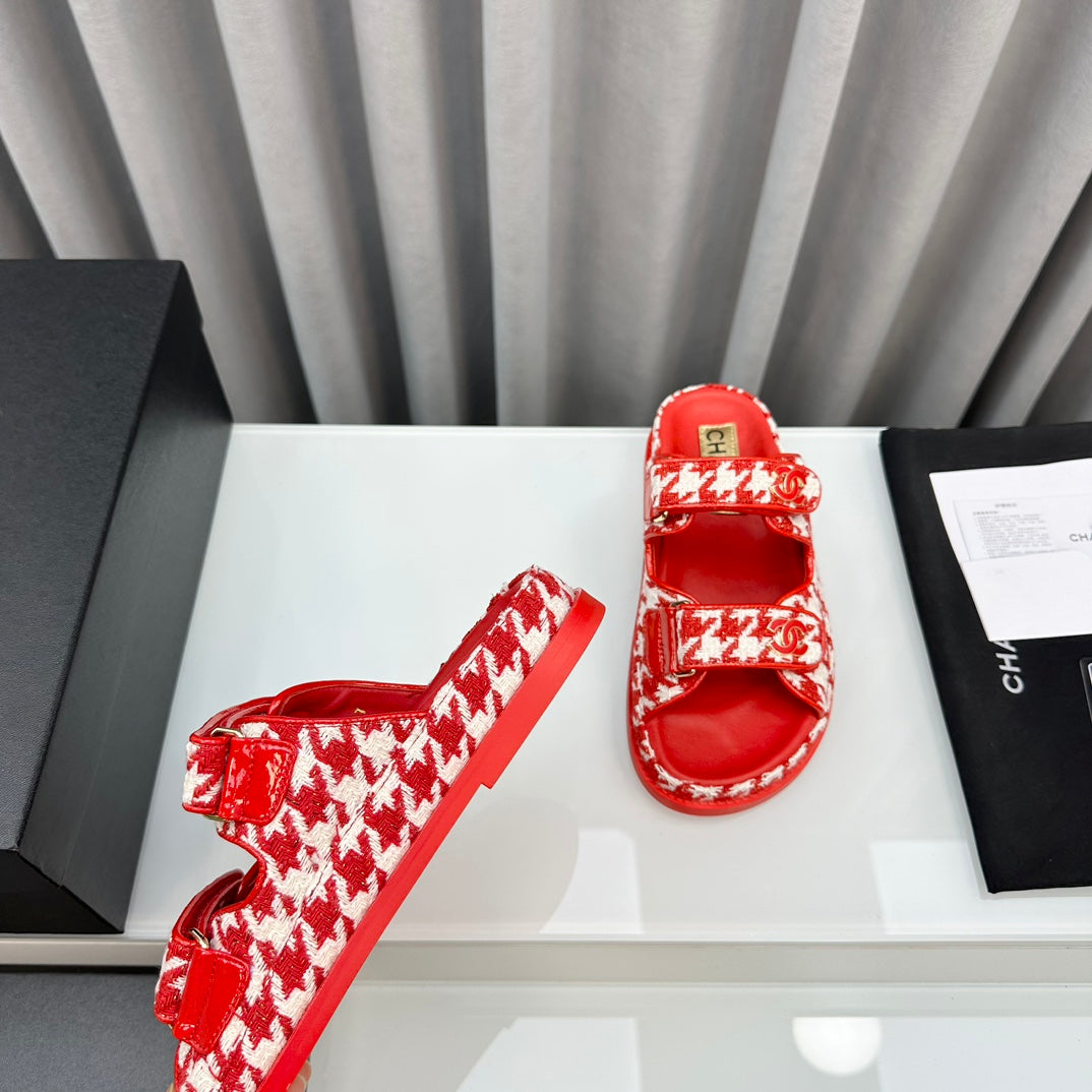 dad sandals red white mules mysite