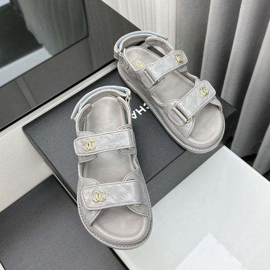dad sandals grey patent lambskin mysite