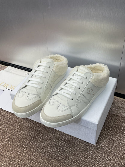 STAR SNEAKER IN WHITE CALFSKIN AND SHEARLING mysite