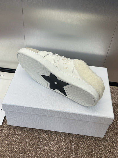 STAR SNEAKER IN WHITE CALFSKIN AND SHEARLING mysite