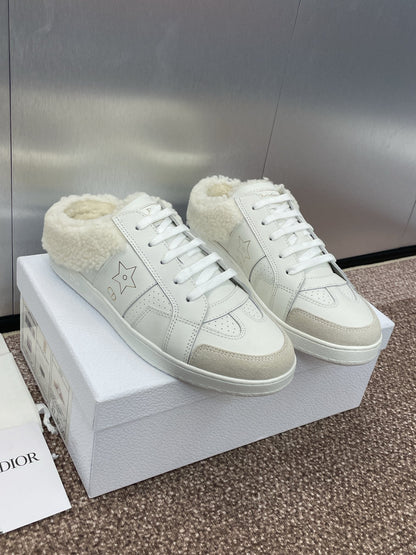 STAR SNEAKER IN WHITE CALFSKIN AND SHEARLING mysite