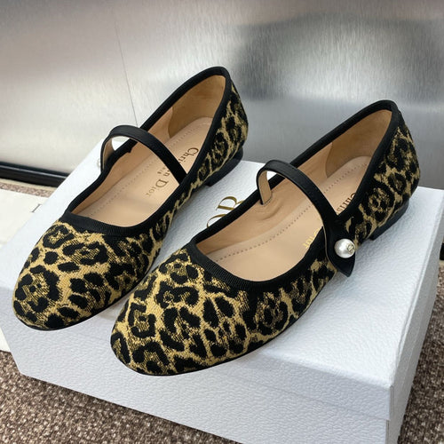 BALLET FLAT CAMEL PONY HAIR CALFSKIN WITH BROWN LEOPARD MOTIF mysite