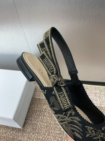 J'ADIOR SLINGBACK PUMP BLACK AND GOLD-TONE MILLEFIORI JACQUARD mysite