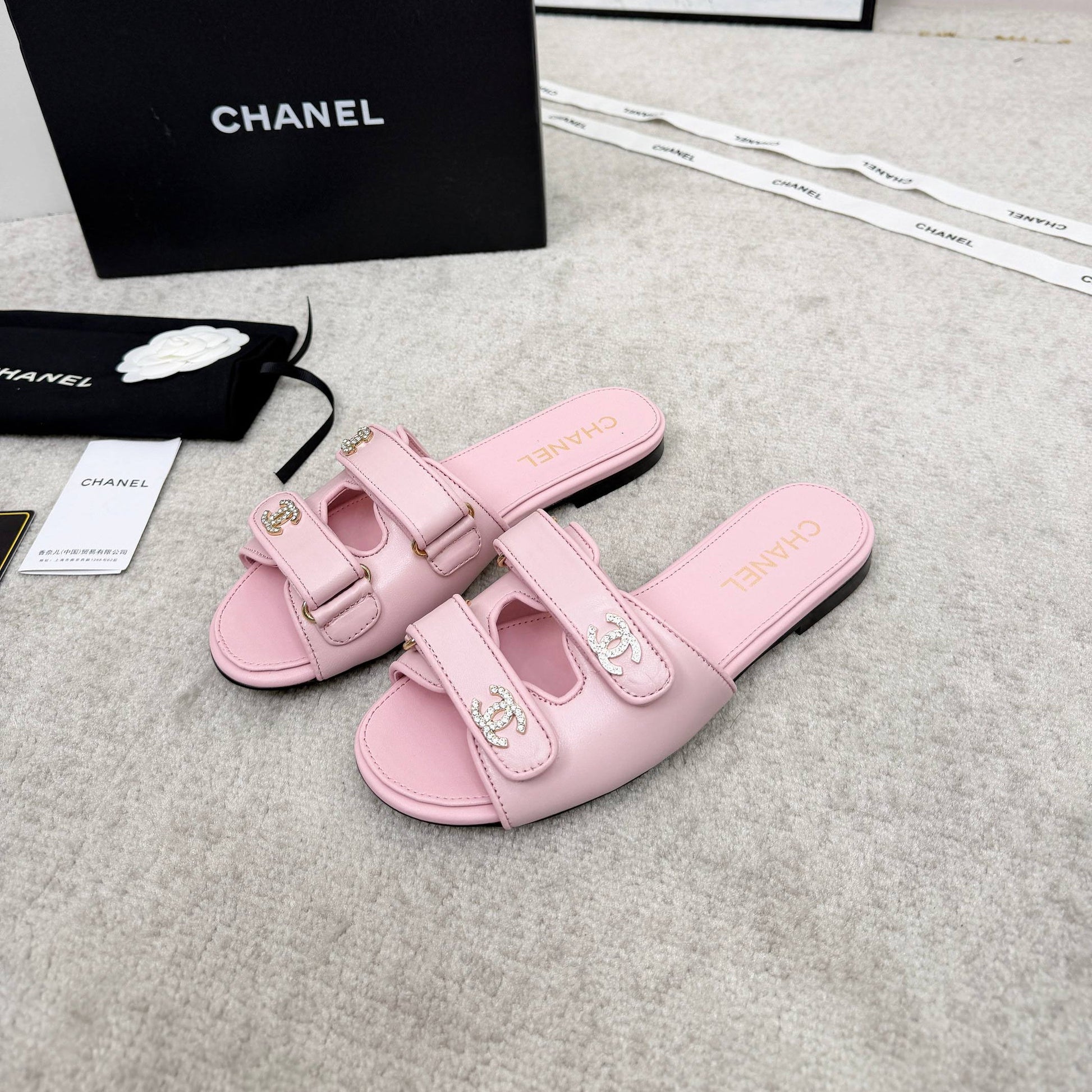 26S DOUBLE STRAP SLIDE SANDALS IN PINK CALFSKIN mysite