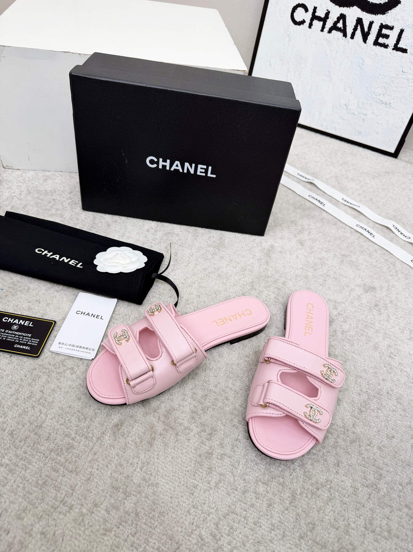 26S DOUBLE STRAP SLIDE SANDALS IN PINK CALFSKIN mysite
