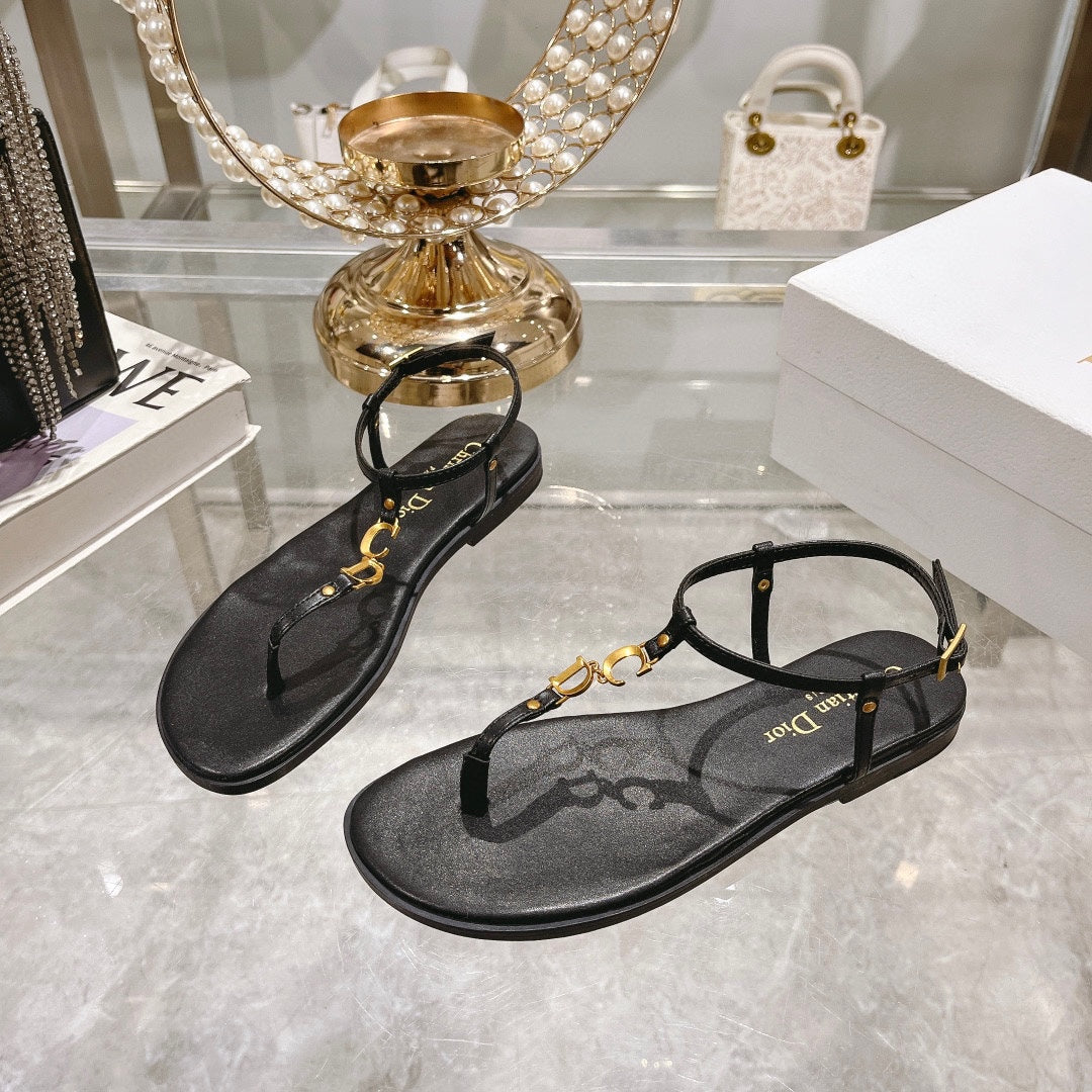 VIERA C'EST THONG SANDAL BLACK AQUAMARINA CALFSKIN mysite