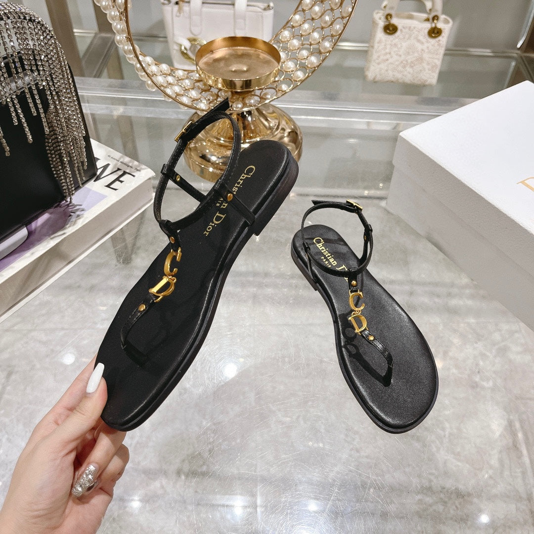 VIERA C'EST THONG SANDAL BLACK AQUAMARINA CALFSKIN mysite
