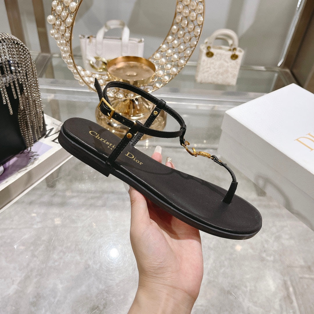 VIERA C'EST THONG SANDAL BLACK AQUAMARINA CALFSKIN mysite