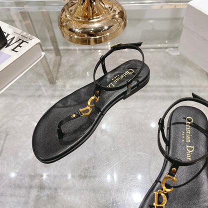 VIERA C'EST THONG SANDAL BLACK AQUAMARINA CALFSKIN mysite