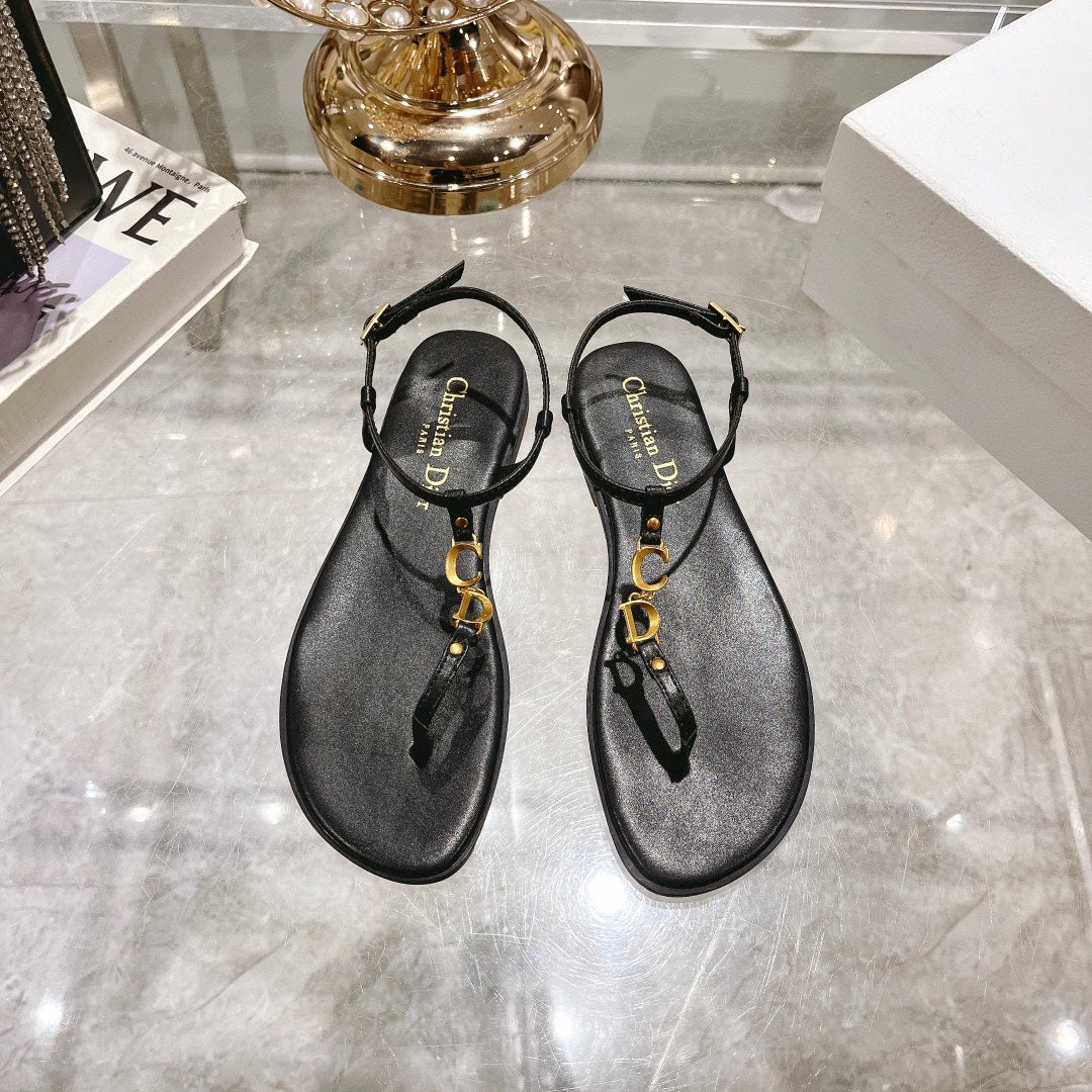 VIERA C'EST THONG SANDAL BLACK AQUAMARINA CALFSKIN mysite