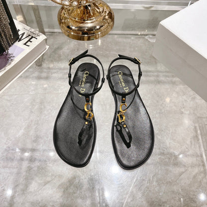 VIERA C'EST THONG SANDAL BLACK AQUAMARINA CALFSKIN mysite