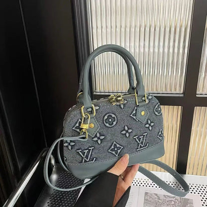 Vintage Denim Mini Dome Bag, Handbag & Crossbody Bag-18 mysite