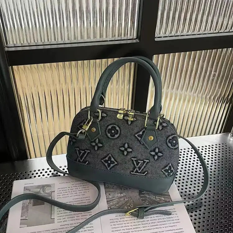 Vintage Denim Mini Dome Bag, Handbag & Crossbody Bag-18 mysite