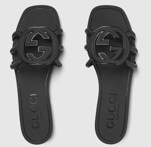 Minimal Luxe Double G Logo Slides – Chic Everyday Flat Sandals-s2 mysite