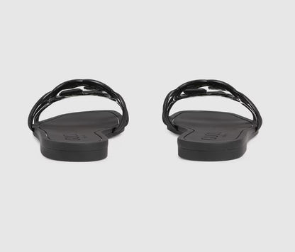 Minimal Luxe Double G Logo Slides – Chic Everyday Flat Sandals-s2 mysite