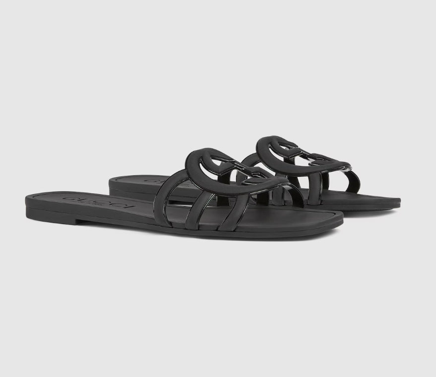Minimal Luxe Double G Logo Slides – Chic Everyday Flat Sandals-s2 mysite