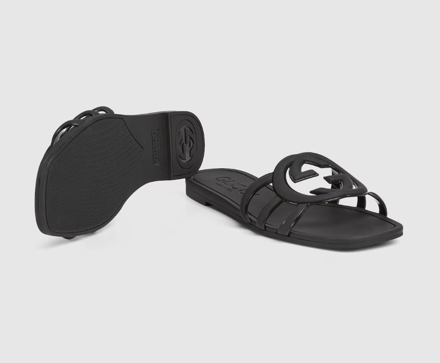 Minimal Luxe Double G Logo Slides – Chic Everyday Flat Sandals-s2 mysite