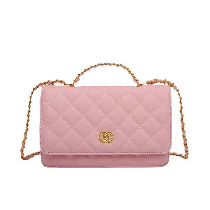 Wallet On Chain Shiny Lambskin Pearls Gold Tone Metal-18 mysite