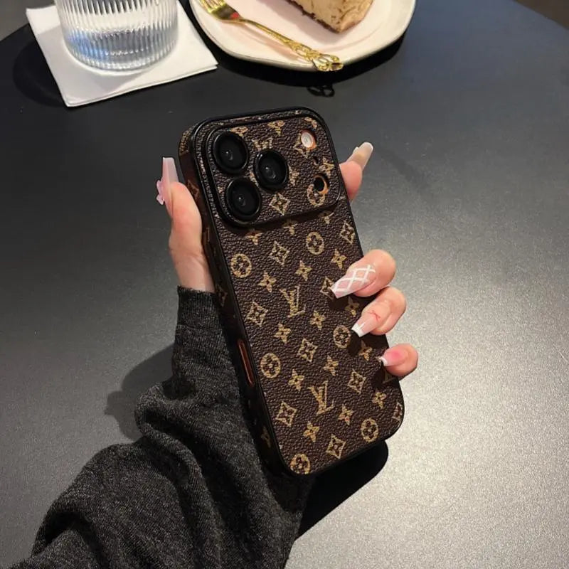 Premium Monogram Leather-Texture iPhone Case-s2 mysite