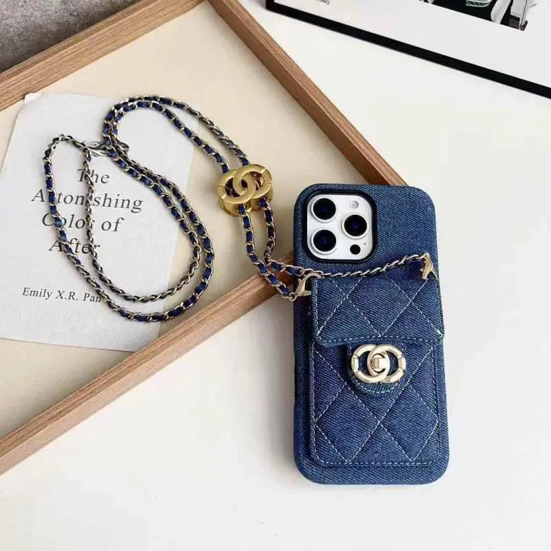 Quilted Crossbody iPhone Case with Chain Strap & Card Pocket-s2 mysite