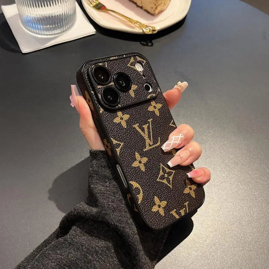 Premium Monogram Leather-Texture iPhone Case-s2 mysite
