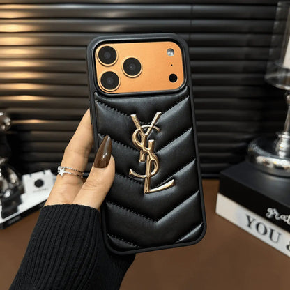 Luxury Quilted Leather iPhone Case — Shockproof Slim Protective Cover-s2 mysite