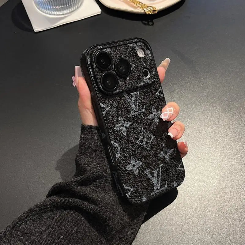 Premium Monogram Leather-Texture iPhone Case-s2 mysite