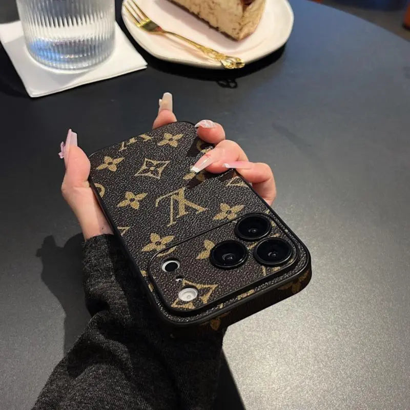 Premium Monogram Leather-Texture iPhone Case-s2 mysite
