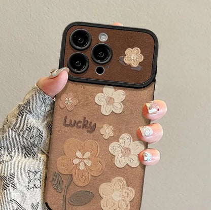 Floral Leather Phone Case with Detachable Wrist Strap-s2 mysite