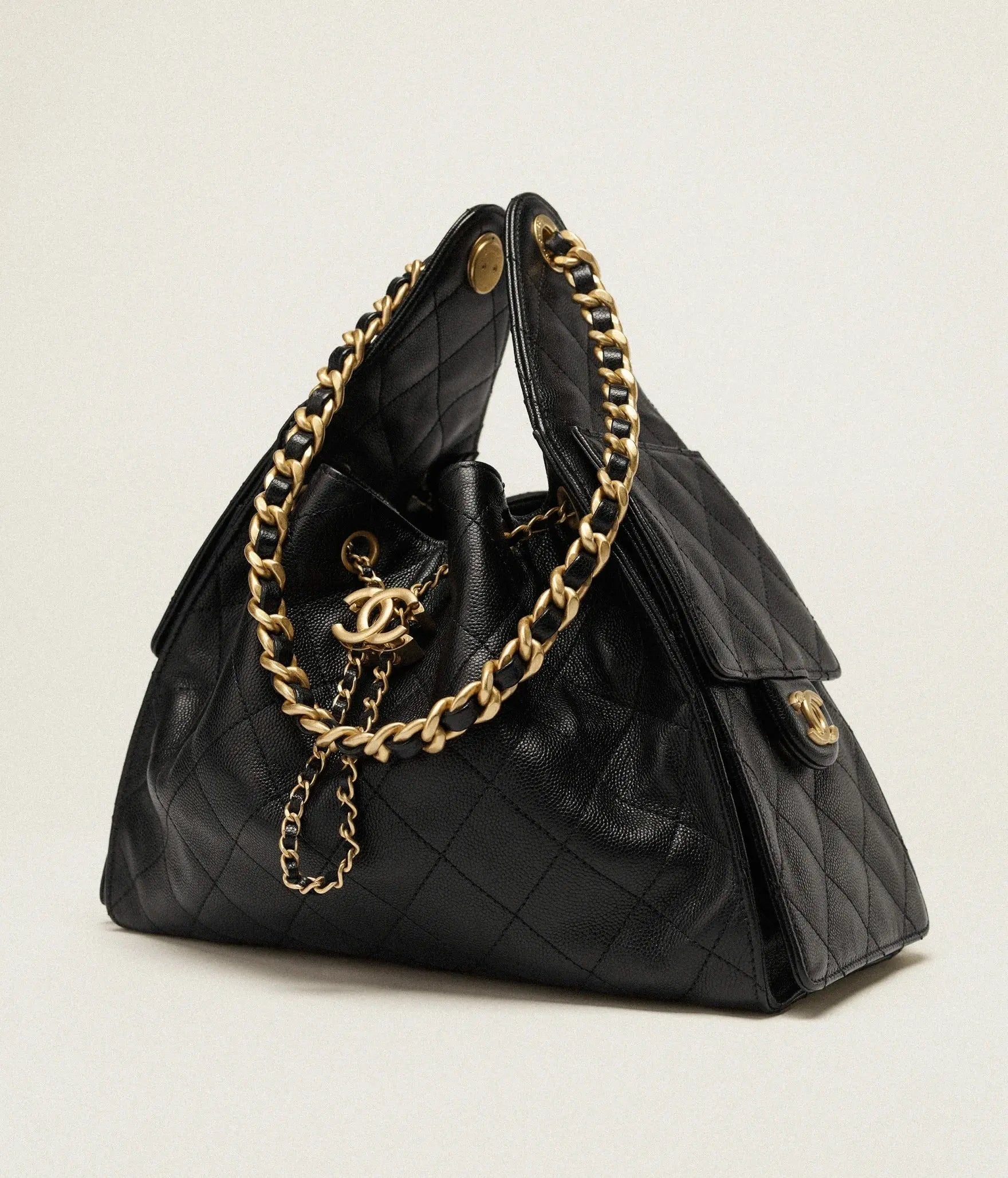 25 Small Handbag Grained Calfskin & Gold-Tone Metal Bag-18 mysite
