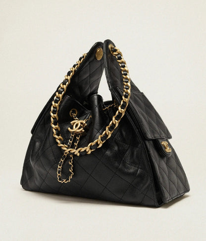 25 Small Handbag Grained Calfskin & Gold-Tone Metal Bag-18 mysite