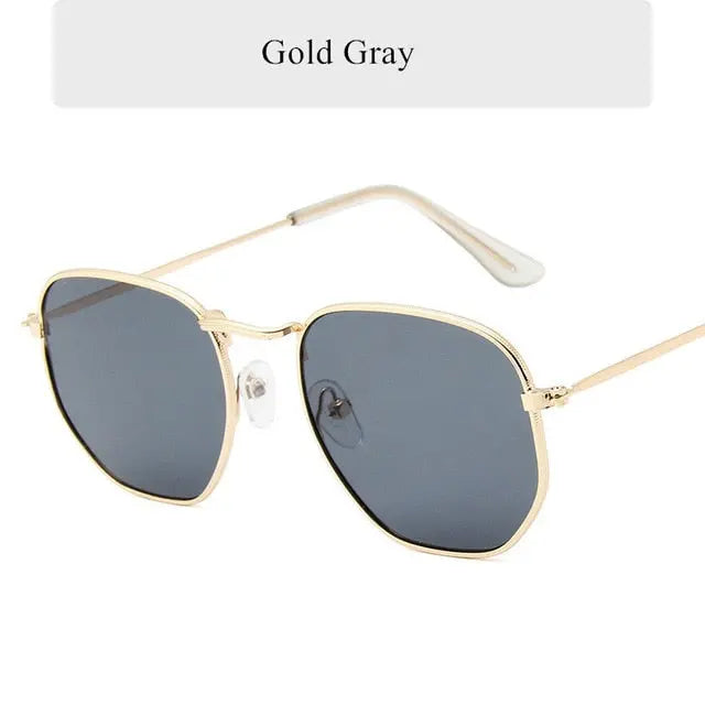 Oulylan Vintage Polygon Sunglasses Women Men Brand Metal Frame Sun Glasses Ladies UV400 Female Luxury Polygonal Sunglass Male--s1 mysite