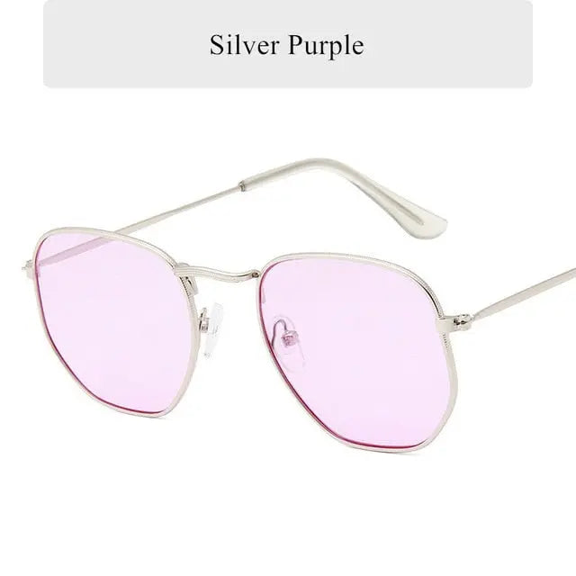 Oulylan Vintage Polygon Sunglasses Women Men Brand Metal Frame Sun Glasses Ladies UV400 Female Luxury Polygonal Sunglass Male--s1 mysite