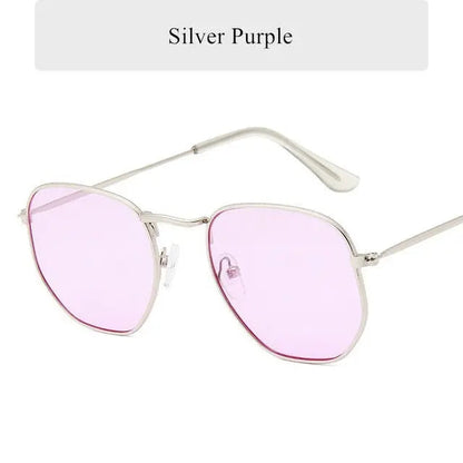 Oulylan Vintage Polygon Sunglasses Women Men Brand Metal Frame Sun Glasses Ladies UV400 Female Luxury Polygonal Sunglass Male--s1 mysite