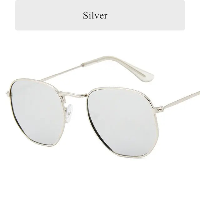 Oulylan Vintage Polygon Sunglasses Women Men Brand Metal Frame Sun Glasses Ladies UV400 Female Luxury Polygonal Sunglass Male--s1 mysite