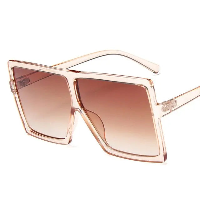 Plastic Oversized Women Sunglasses Square Brand Designer Big Frame Sunglasses For Female UV400 Sun Glasses oculos masculino--s1 mysite