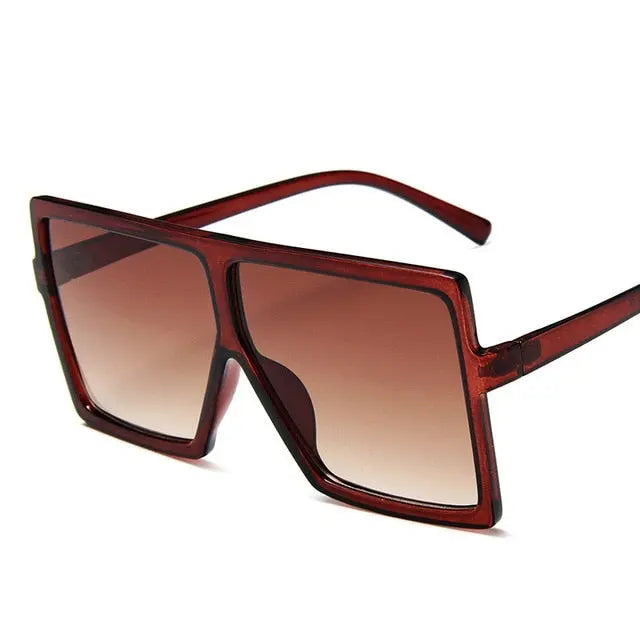 Plastic Oversized Women Sunglasses Square Brand Designer Big Frame Sunglasses For Female UV400 Sun Glasses oculos masculino--s1 mysite