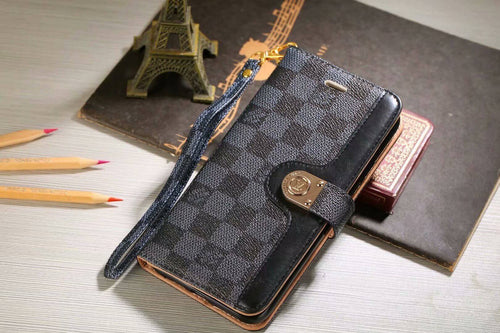 Luxury Monogram Wallet Case for Samsung – Black Checkerboard-1 mysite