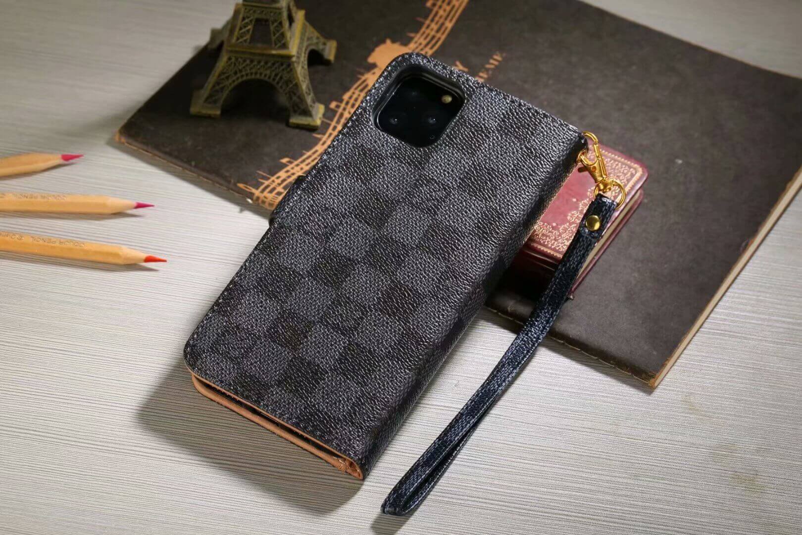 Luxury Monogram Wallet Case for Samsung – Black Checkerboard-1 mysite