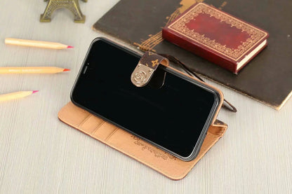 Luxury Monogram Wallet Case for Samsung – Black Checkerboard-1 mysite