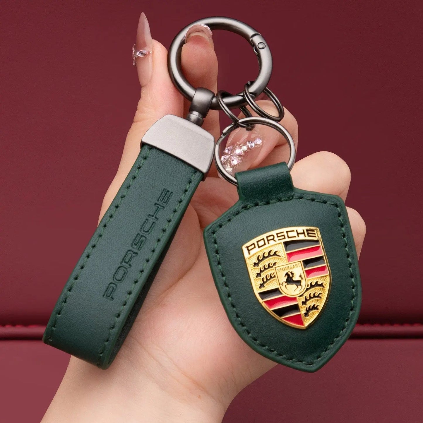 Genuine Leather Porsche Keychain-s2 mysite