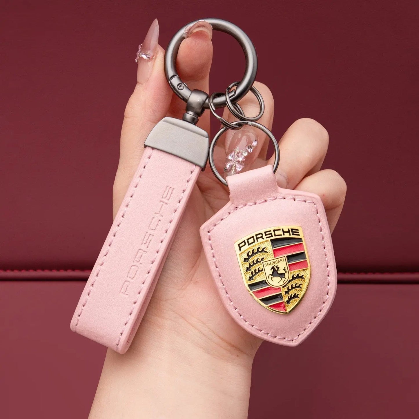 Genuine Leather Porsche Keychain-s2 mysite