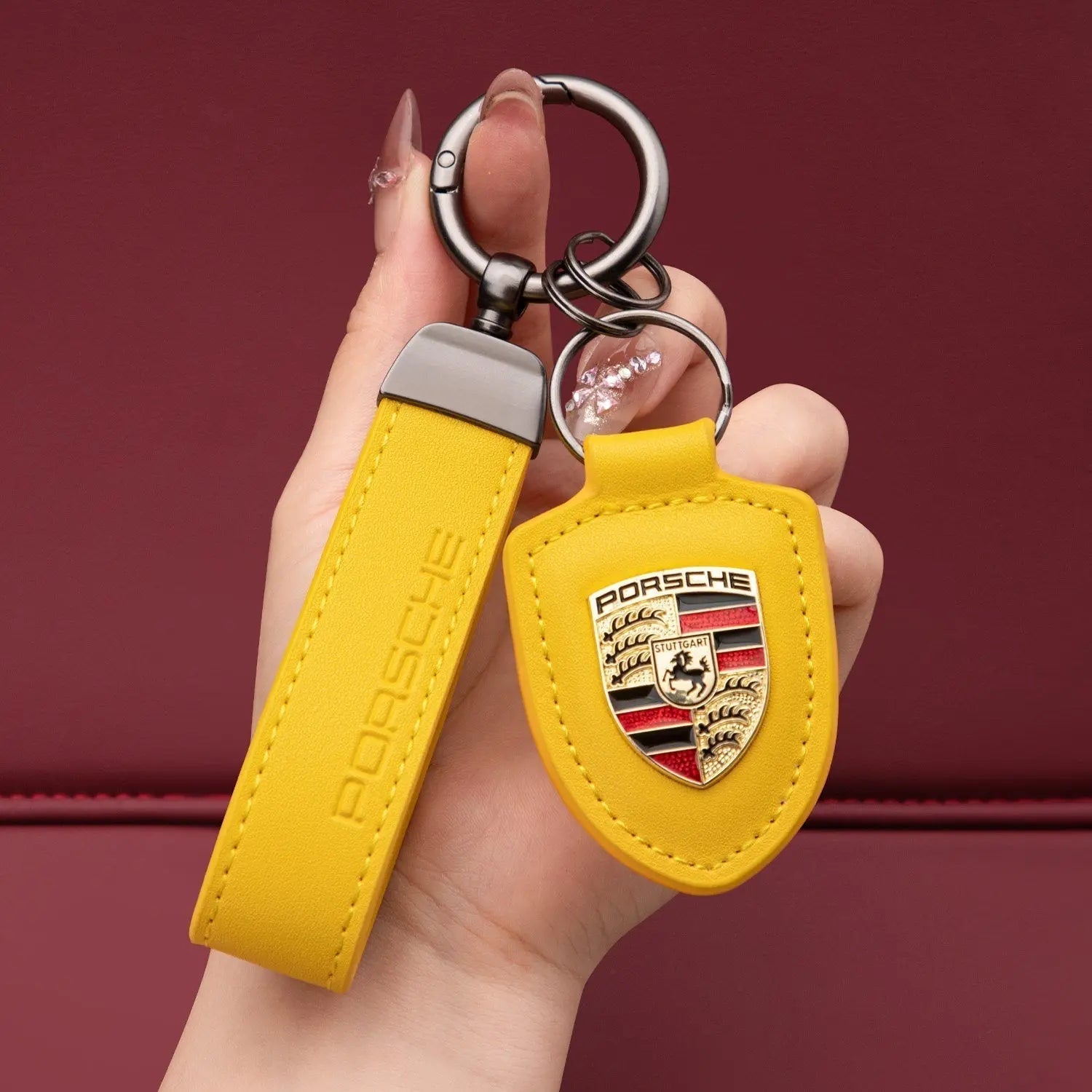 Genuine Leather Porsche Keychain-s2 mysite