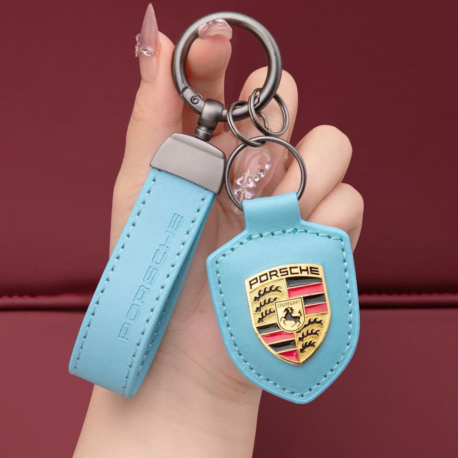Genuine Leather Porsche Keychain-s2 mysite